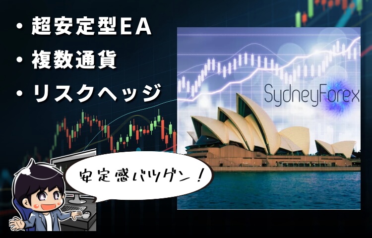 【SydneyForex】評判＆レビュー！安定型で安心！【AUDCAD EA】